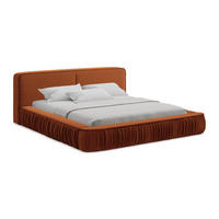 POLSTERBETT mit Bettkasten und Lattenrost 178x238 Orange - Terra cotta/Schwarz, Kunststoff/Textil (140/200cm) - Makamii