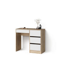 SCHMINKTISCH Imola Sonoma mit 4 Schubladen - Weiß/Sonoma Eiche, Holzwerkstoff (40/90/75cm) - Livinity®