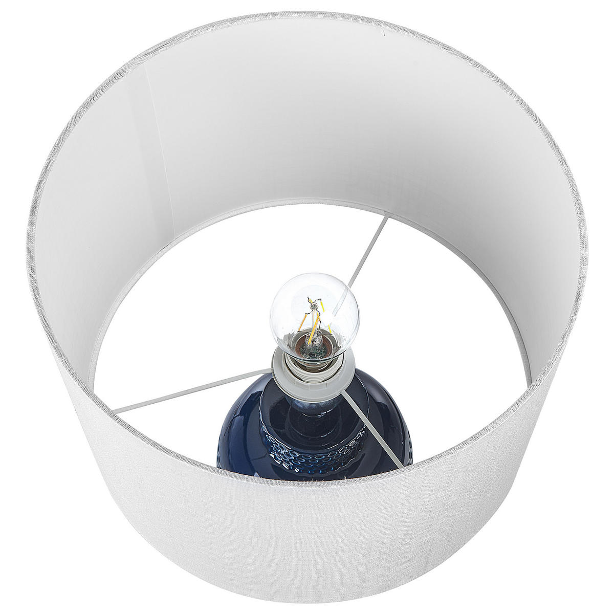 TISCHLAMPE Perlis 32/32/53 cm - Blau, Keramik (32/40/53cm) - Beliani