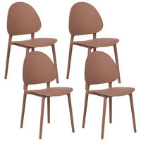 GARTENSTUHL 4er-Set Braun Ceara - Braun, Kunststoff (44/83/45cm) - Beliani