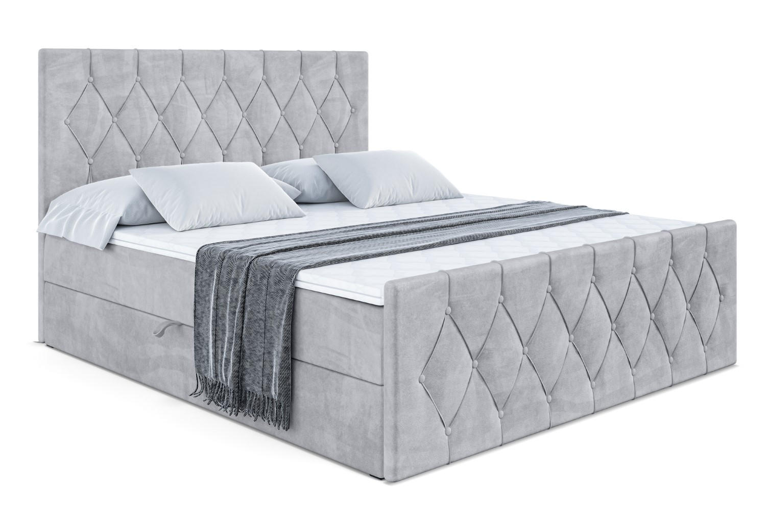 Altdecor Boxbett Hellgrau 200x200 cm