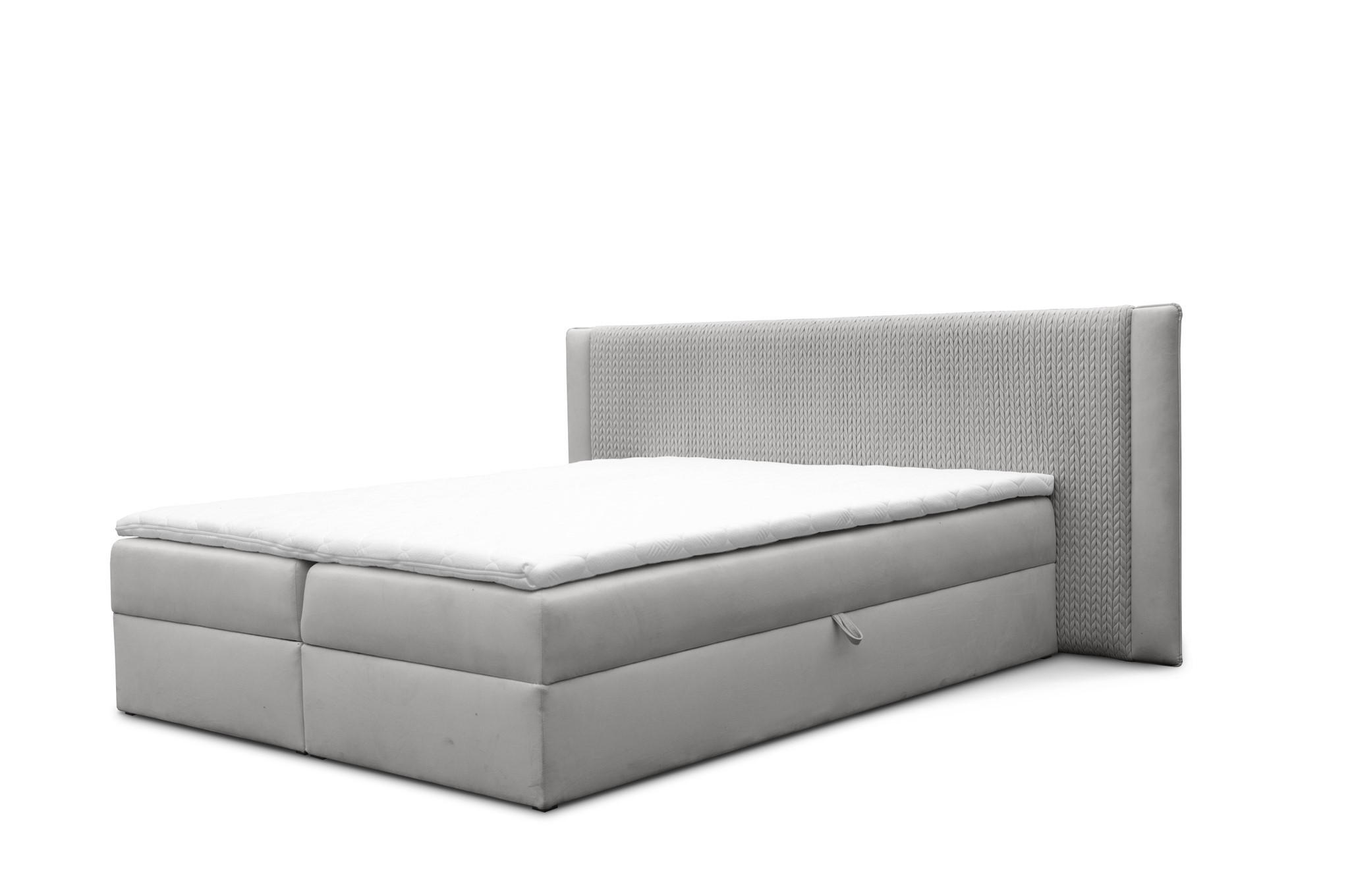 BOXBETT Cedric In Magic Velvet - Hellgrau, Holzwerkstoff/Textil (180/200cm) - Fun Möbel