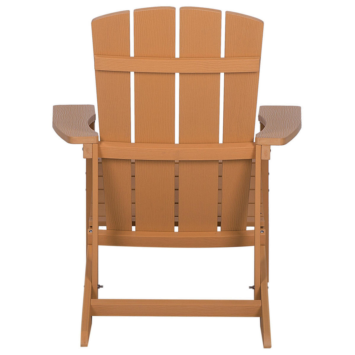 GARTENSTUHL mit Fußhocker Kunstholz hellbraun Adirondack - Hellbraun, Kunststoff (75/88/88cm) - Beliani