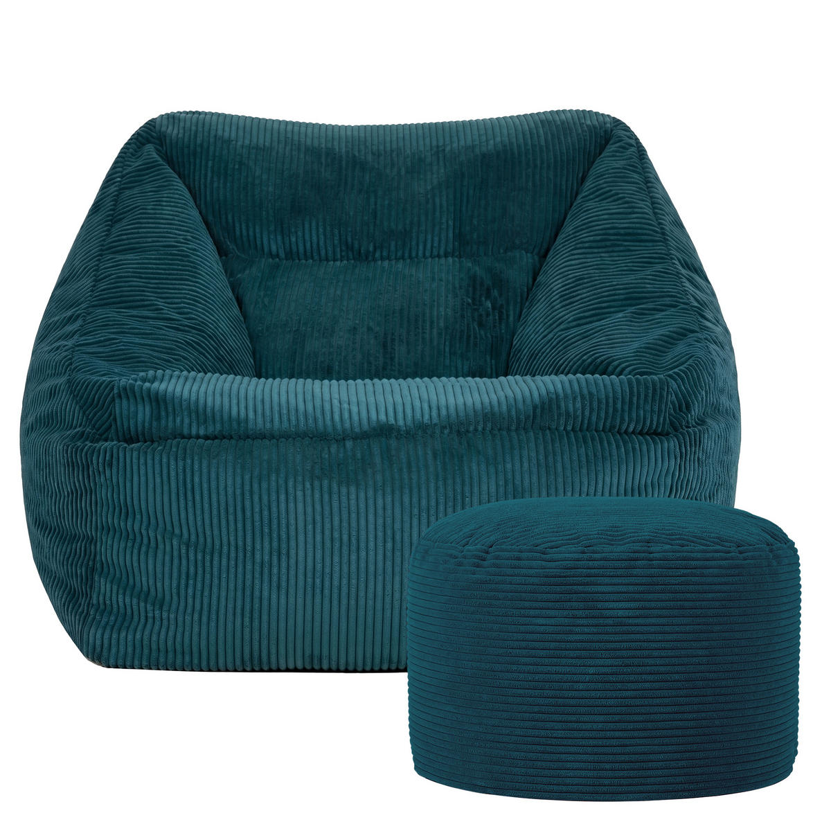 SITZSACK Sessel Natalia + Sitzpouf - Grün, Textil (100/80/88cm) - icon