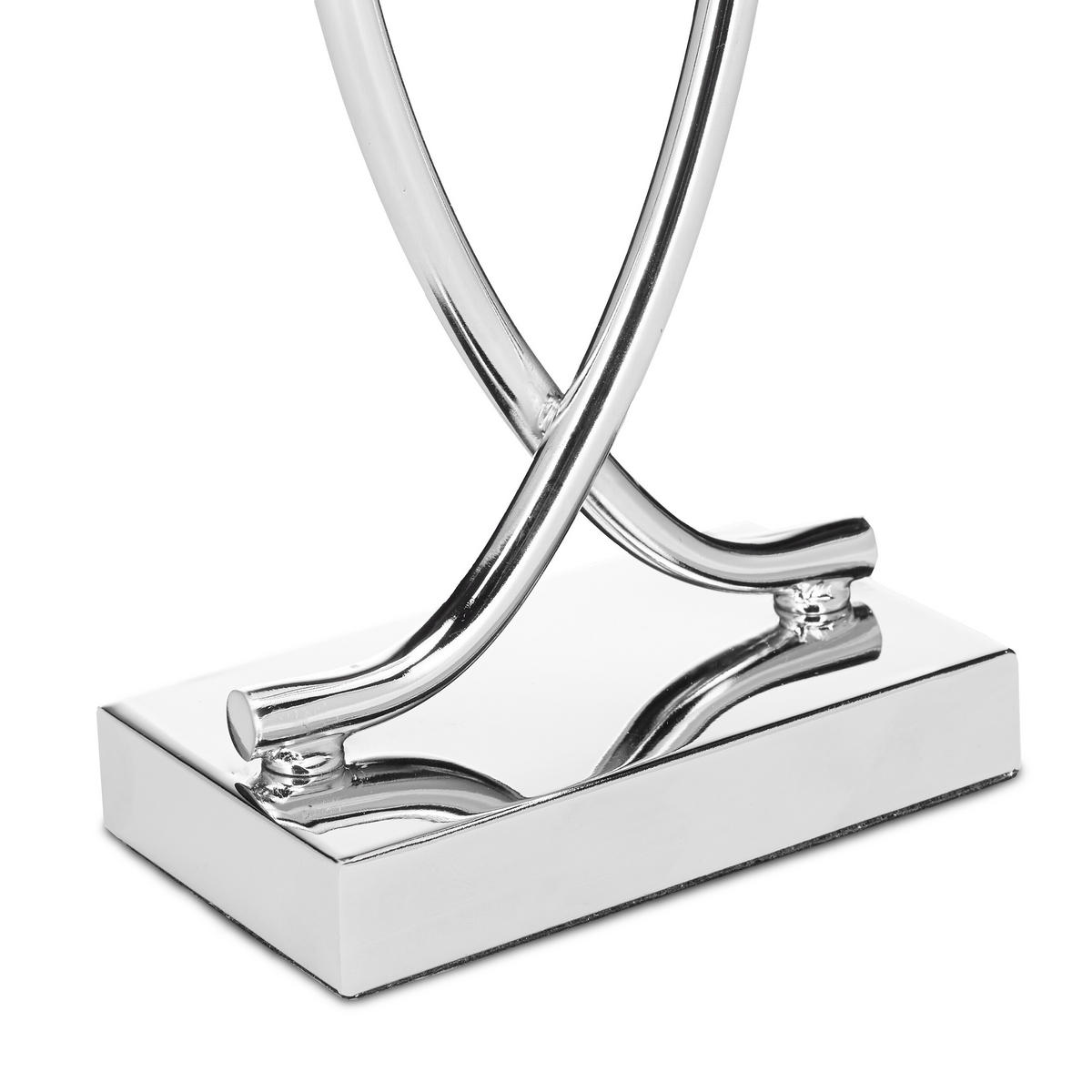 2XTISCHLAMPE - Silberfarben, Textil/Metall (18/28/51cm) - Relaxdays