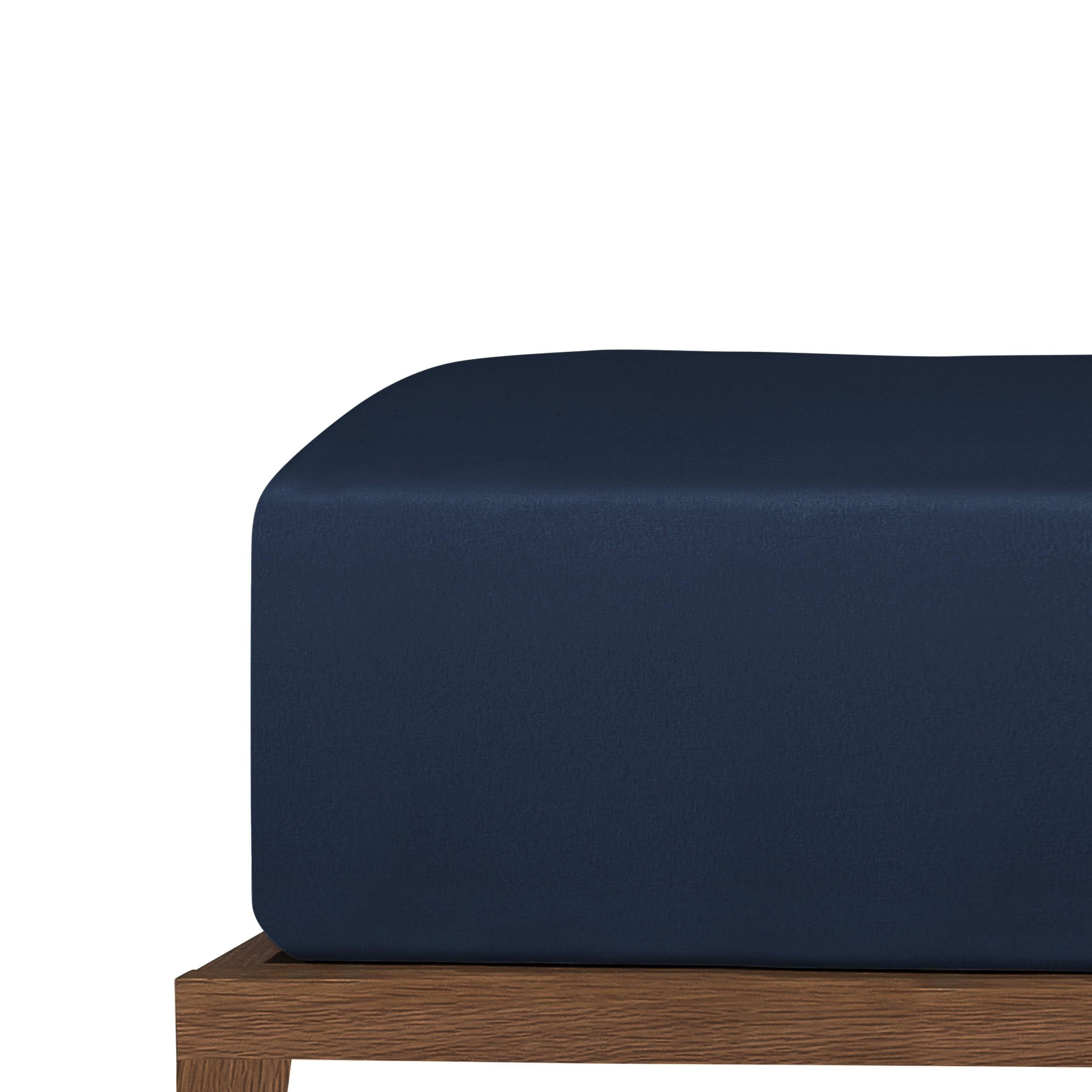 SPANNBETTLAKEN New Jersey - 100% Baumwolle - 150x200 cm - Dunkelblau - Dunkelblau, Textil (150/200cm) - Uncover by Schiesser