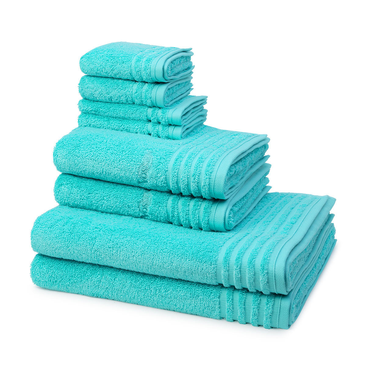 FROTTIERSET Vienna Style Supersoft 8-teilig - Türkis, Textil (50/100cm) - Vossen