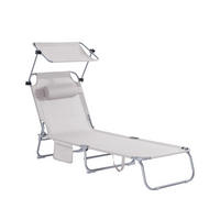 SCHAUKELLIEGE Beige mit Seitentasche - Beige, Textil/Metall (155/56cm) - Kaket