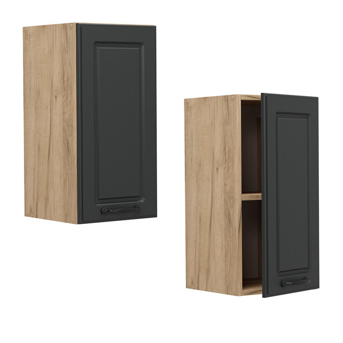 HÄNGESCHRANK R-Line Anthrazit Landhaus 30 cm - Honigeiche/Anthrazit, Holzwerkstoff (30/60/31cm) - Vicco