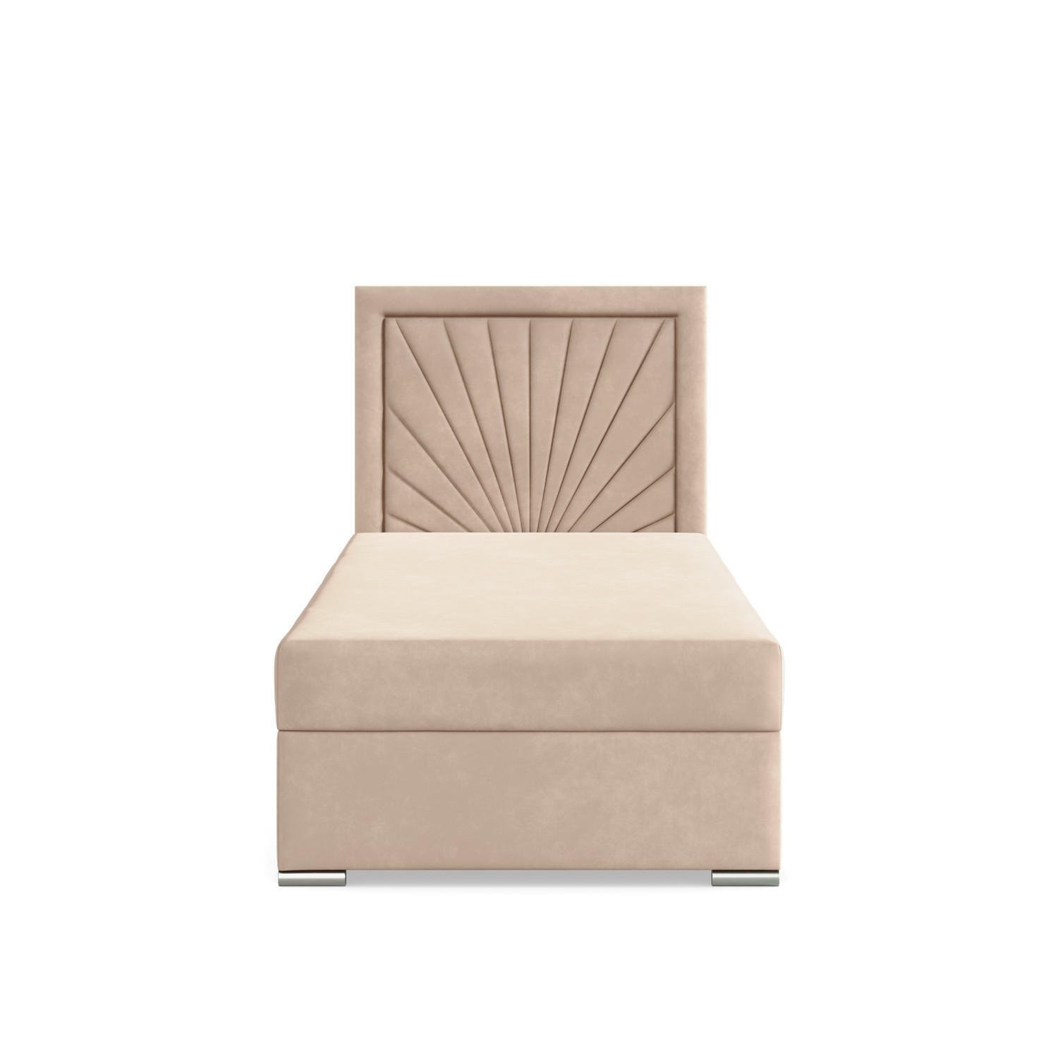 BOXBETT MIT KOPFTEIL 90x200 VICENZA, Beige - Creme, Textil (90/200cm) - Mebligo