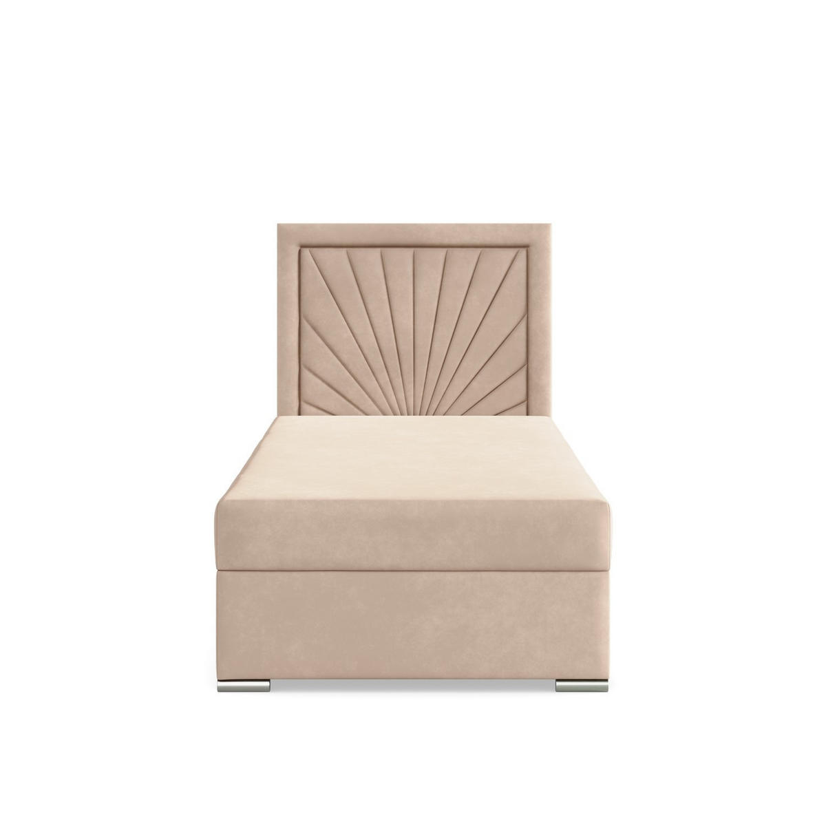 BOXBETT MIT KOPFTEIL 90x200 VICENZA, Beige - Creme, Textil (90/200cm) - Mebligo