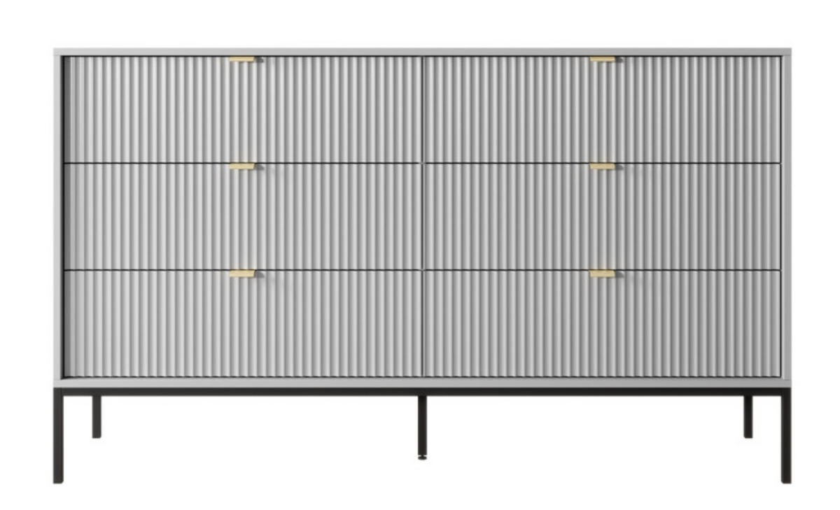 SIDEBOARD Grau KS154 Glamour Stil Schwarz - Grau, Holzwerkstoff (154/91/39cm) - Sepro Meble