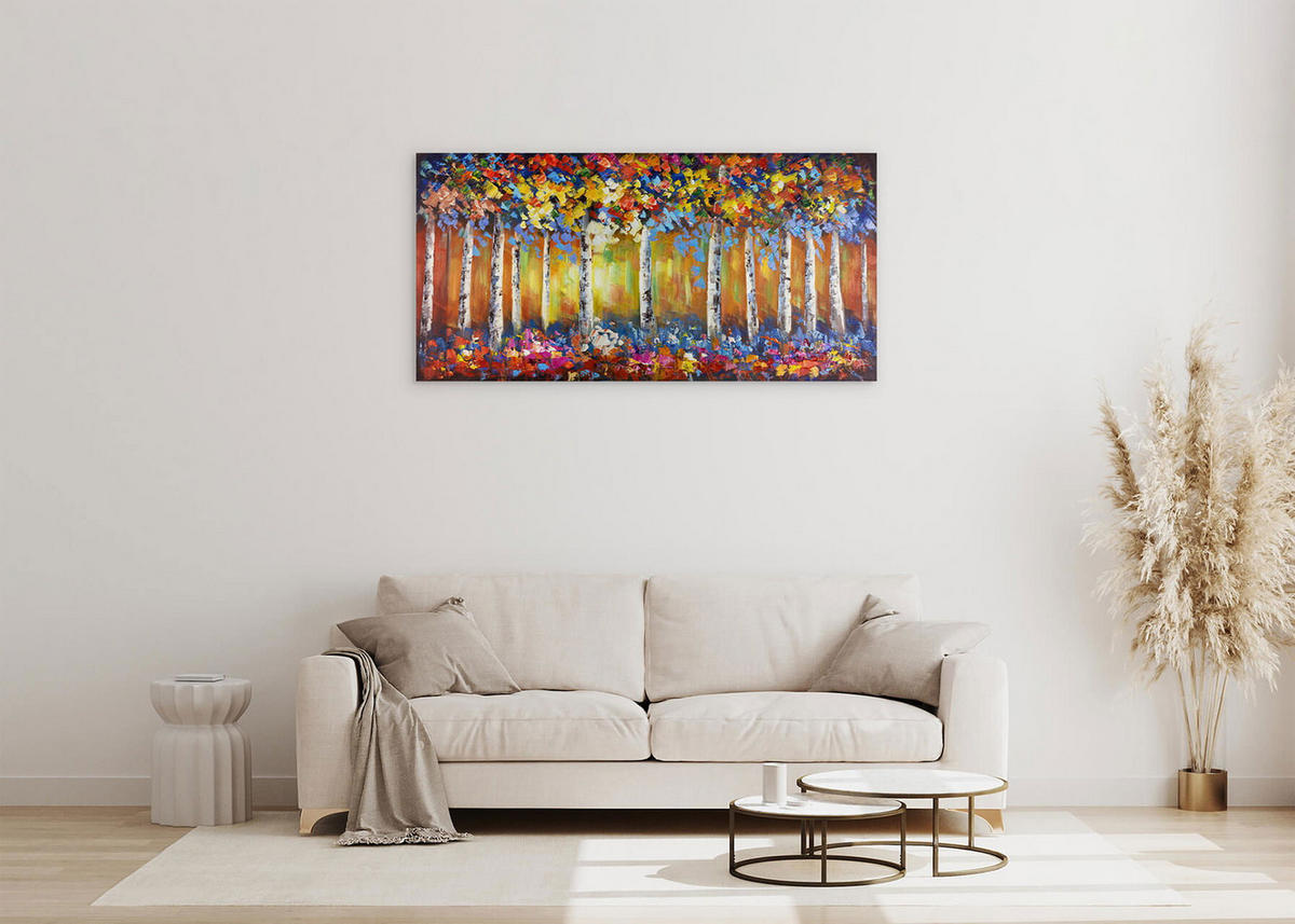 ACRYLBILD HANDGEMALT 120/60 cm - Grün, Holz/Textil (120/60cm) - KUNSTLOFT
