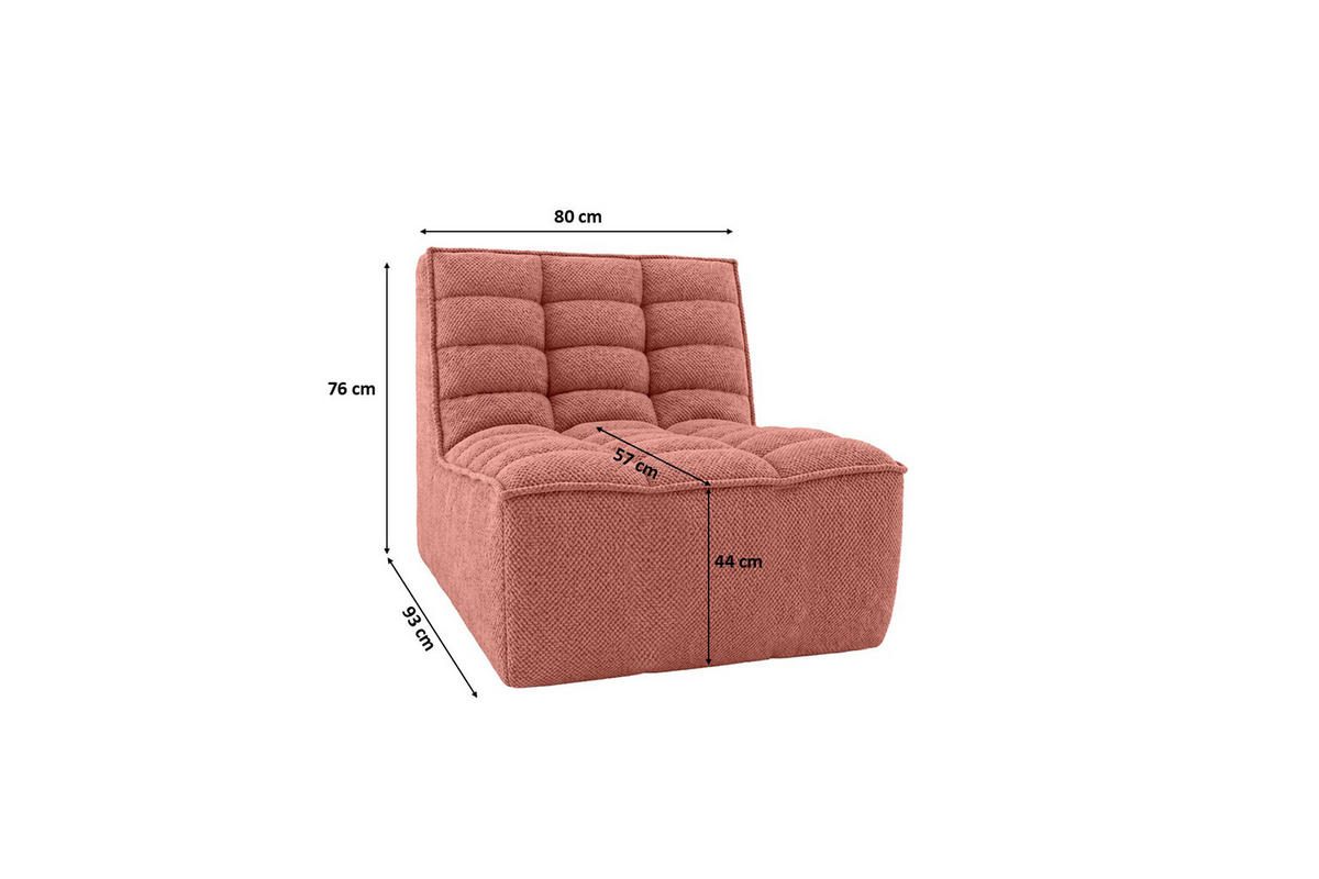 KŘESLO, lounge křeslo, plyšová tkanina Pop, Růžová, LAZY - růžová, dřevo (80/76/93cm) - Kaiser Möbel