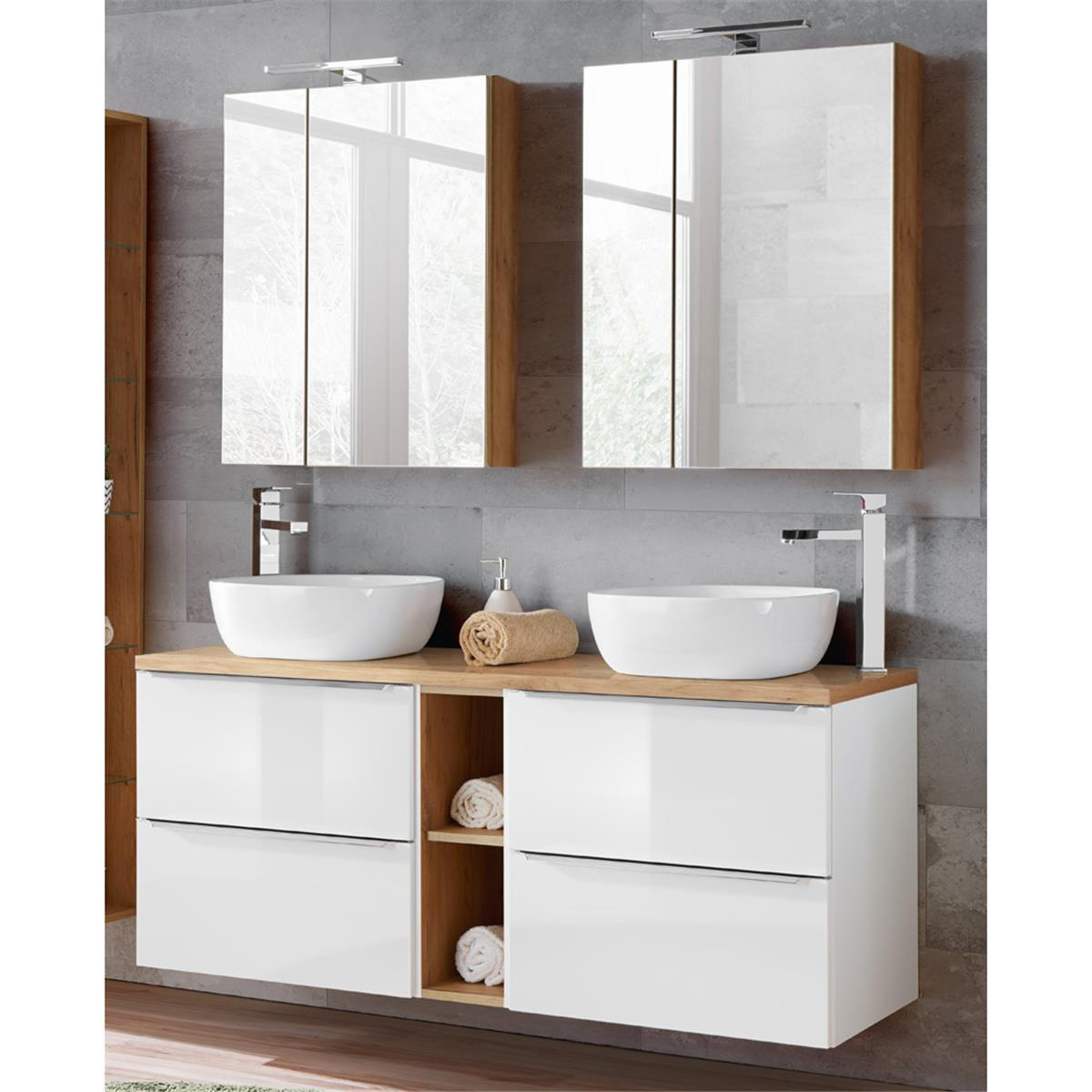 Lomado Badmöbel-Set Weiß 140x190x46 cm