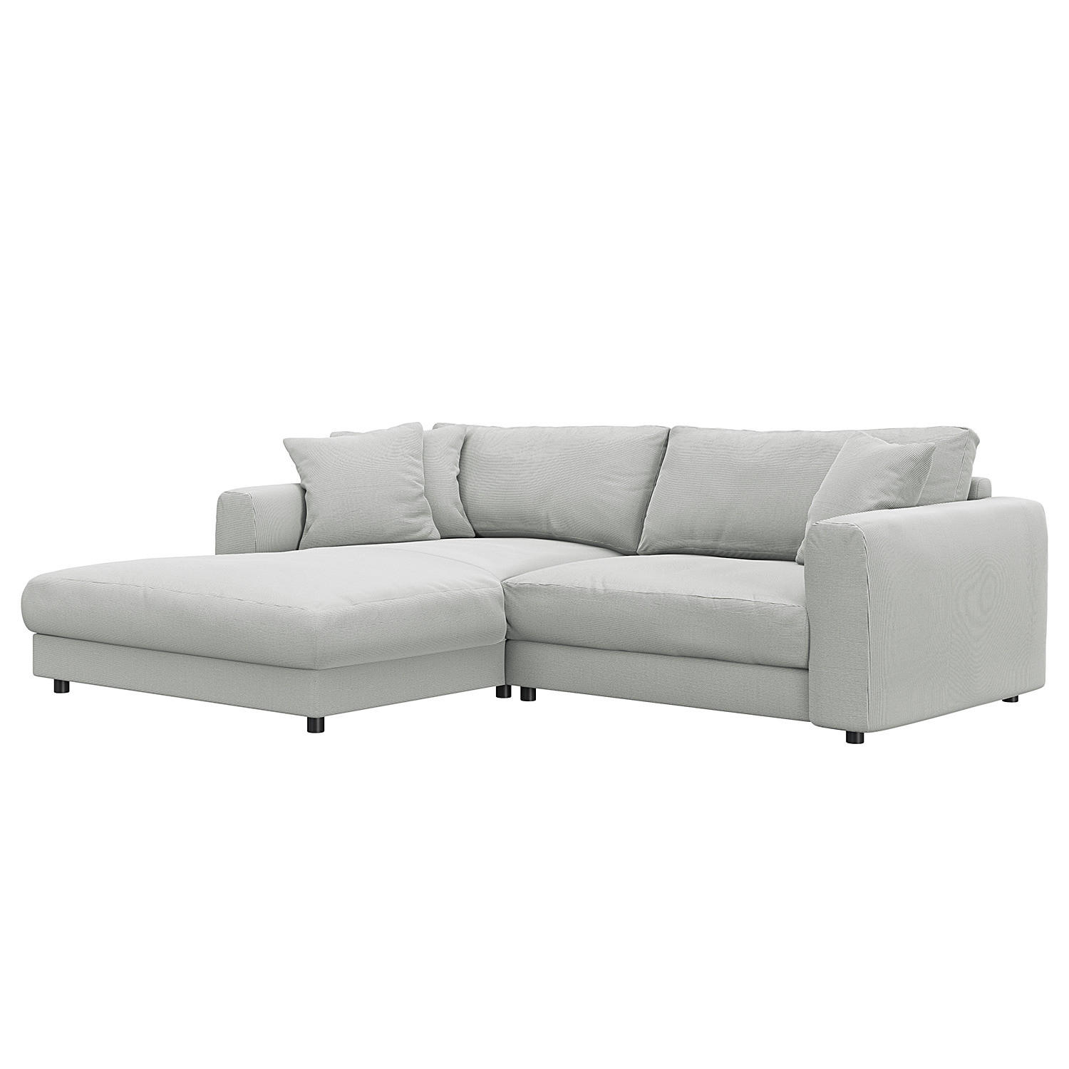 ECKSOFA mit Longchair - Schwarz/Grau, Kunststoff/Textil (238/183cm) - home24