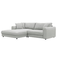 ECKSOFA mit Longchair - Schwarz/Grau, Kunststoff/Textil (238/183cm) - home24