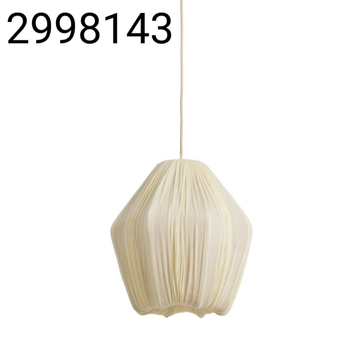HÄNGELAMPE Tambisan - Weiß - 34/34/36 cm - Weiß, Textil (34/34/36cm) - Light & Living