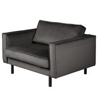 XL SESSEL - Schwarz/Grau, Textil/Metall (117/81/96cm) - home24