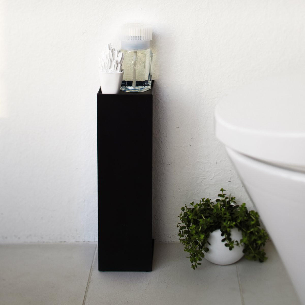 TOILETTENPAPIERHALTER aus Metall - H38,5 cm - Schwarz, Metall (11.5/38.5/11.5cm) - Yamazaki