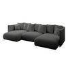 WOHNLANDSCHAFT mit Schlaffunktion und Bettkasten ONESK-U 304x165x40 Grau Bouclé - Grau, Holzwerkstoff/Kunststoff (304/90/165cm) - ALTDECOR