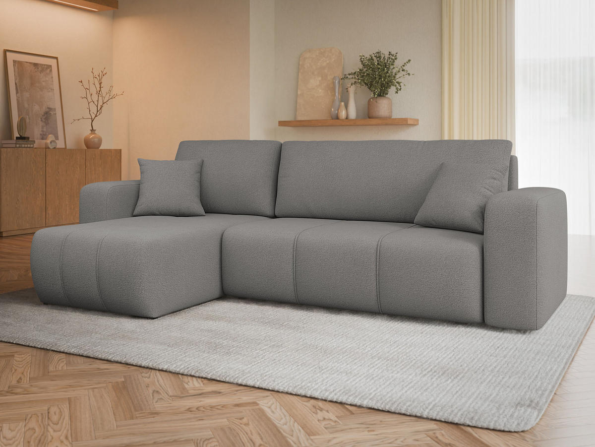 ECKSOFA Furyn - Greige/Schwarz, Holz/Kunststoff (244/145cm) - MIRJAN24