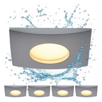 LED DECKENLEUCHTE Aluminium Silber 4er Set - Silberfarben, Metall (8/8/3.5cm)