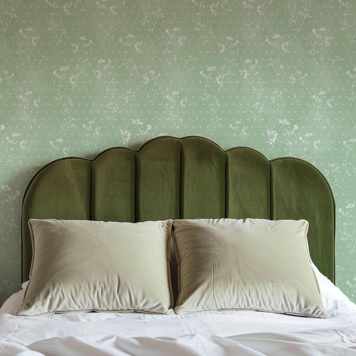 TAPETE Vintage Botanisch aus echtem Papier, 200x280cm, 8 Bögen - Grün, Papier (200/280cm) - WALLPAPERS4BEGINNERS