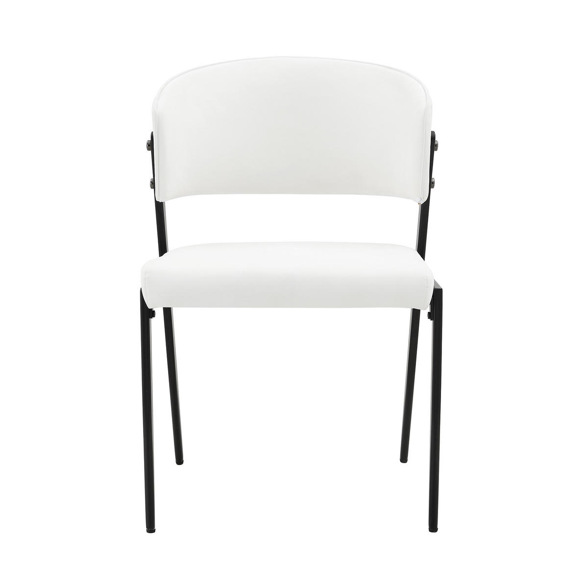 STUHL-SET DE-36686 2 Stück mit Kunstlederbezug und Metallgestell Weiß - Weiß, Metall (49/78/51cm) - ComfortXL