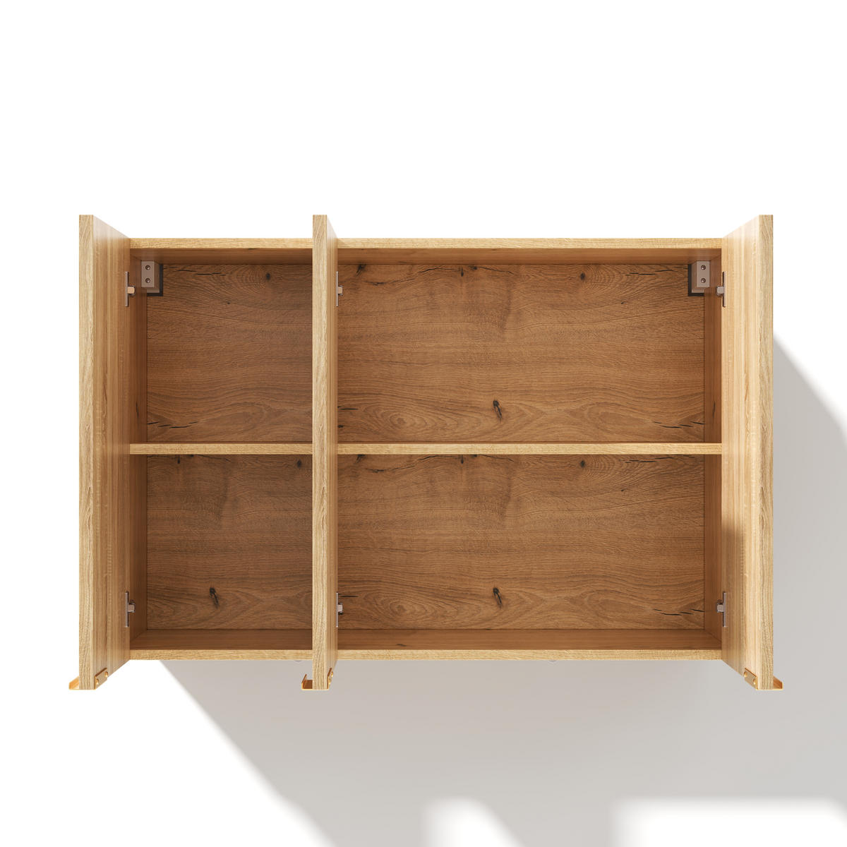 HÄNGESCHRANK DE-38748 90/29/60 cm 3 Türen und Wellenstruktur Natur - Naturfarben, Holzwerkstoff (90/60/29cm) - ComfortXL