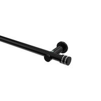 GARDINENSTANGEN-SET Platon Estana 280 cm (geteilt in 2 x 140 cm), 1-läufig (ohne Ringe), 20 mm Ø Schwarz - Schwarz, Metall (280cm) - INTERDECO