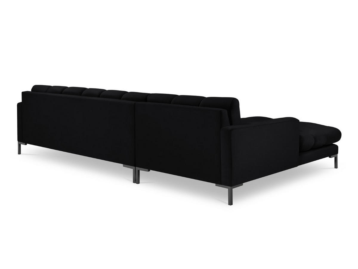 ECKSOFA links Mamaia aus Samt schwarz 5 Sitzplätze - Schwarz, Textil (185/293cm) - Micadoni