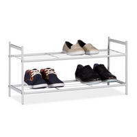 SCHUHREGAL - Weiß, Metall (69.5/33.5/26cm) - Relaxdays
