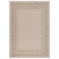 WOLLTEPPICH Grafisches Muster, Rahmen, Wohnzimmer schmutzabweisend Beige Rechteckig 120x170 - Beige, Textil (170/120cm) - KADIMA DESIGN
