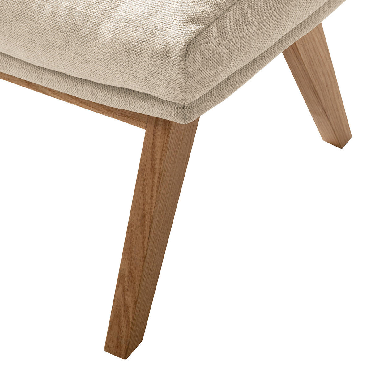 POLSTERHOCKER - Eichefarben/Beige, Eichenholz/Textil (54/41/41cm) - home24