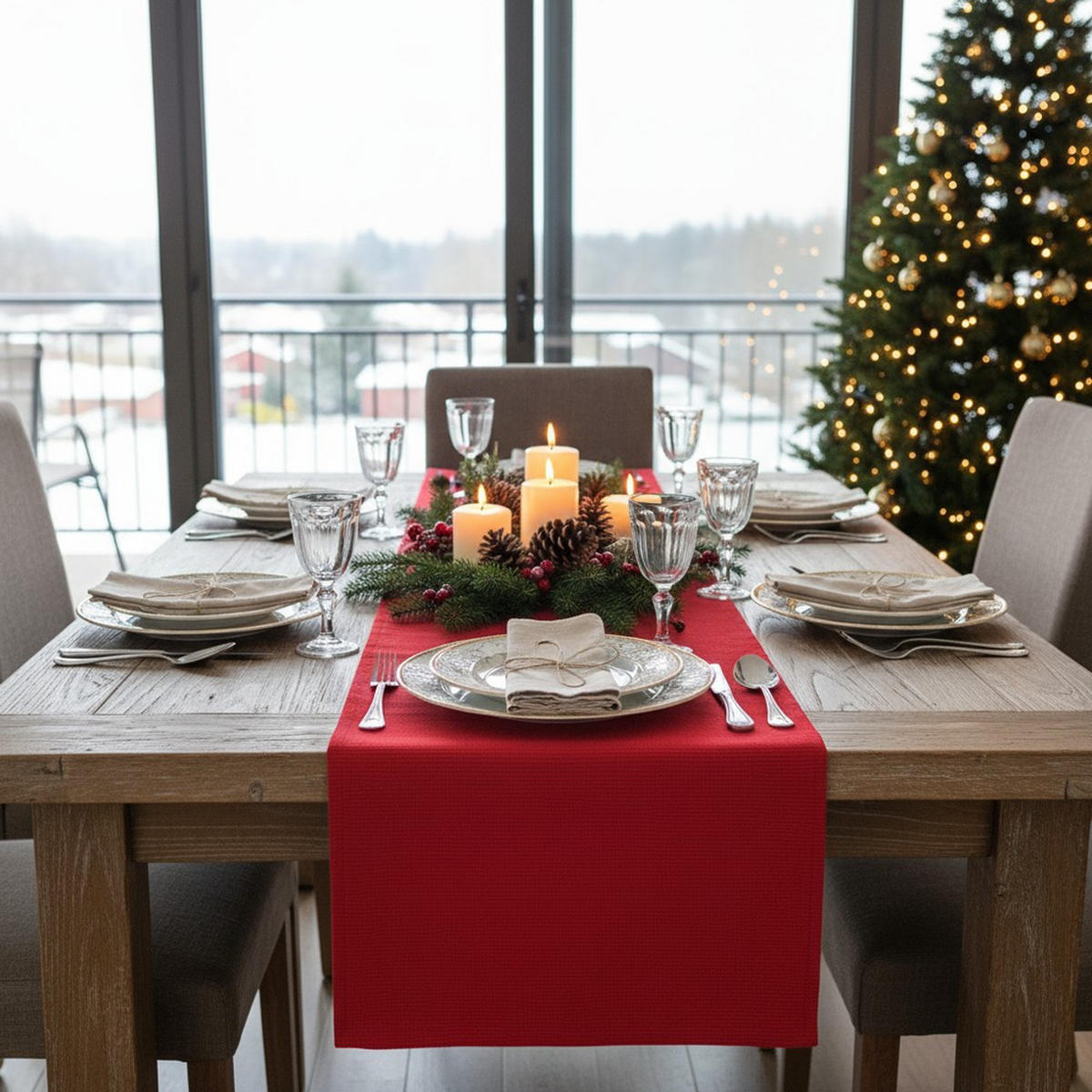 DEKOSTOFF Rolle 200/28 cm - Rot, Textil (28/1/200cm) - Home Styling Collection