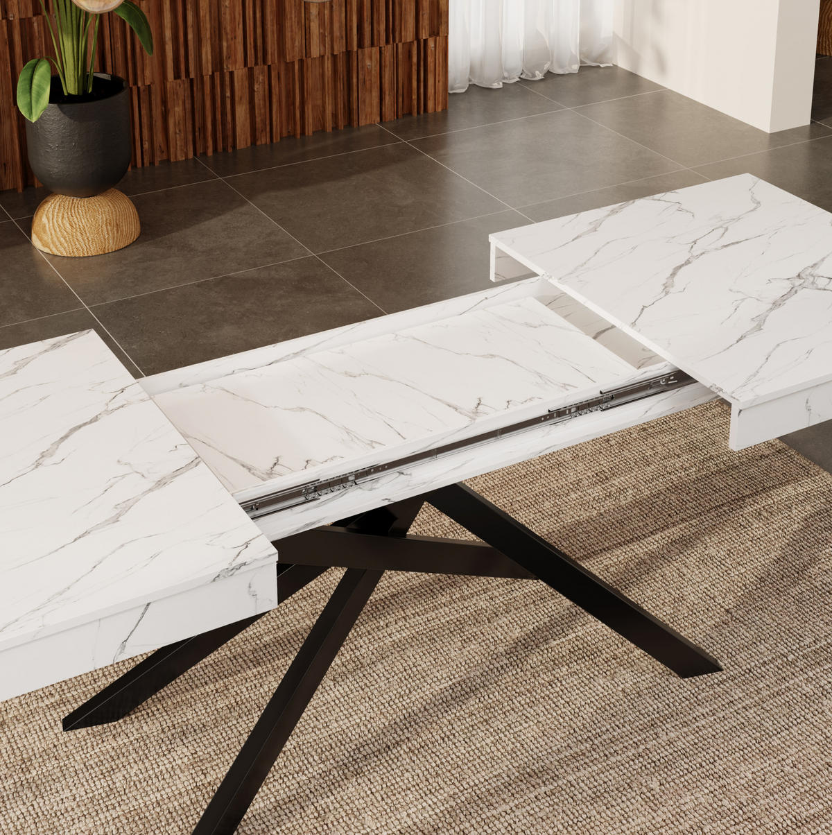 ESSTISCH 140/180/80 cm in Weiß, aus MDF, ausziehbar für 6–8 Personen - Weiß, Holzwerkstoff (180/80/76cm) - Flora Grace
