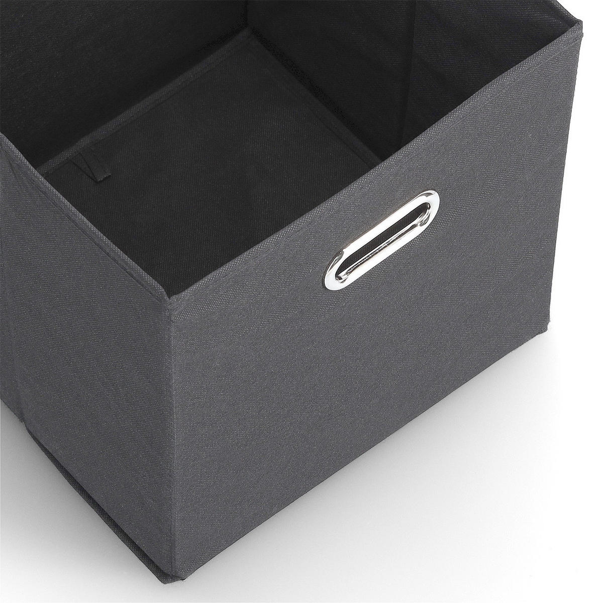 AUFBEWAHRUNGSBOX mit Griff, Vlies - Schwarz - Schwarz, Textil (32/32/32cm) - Zeller Present