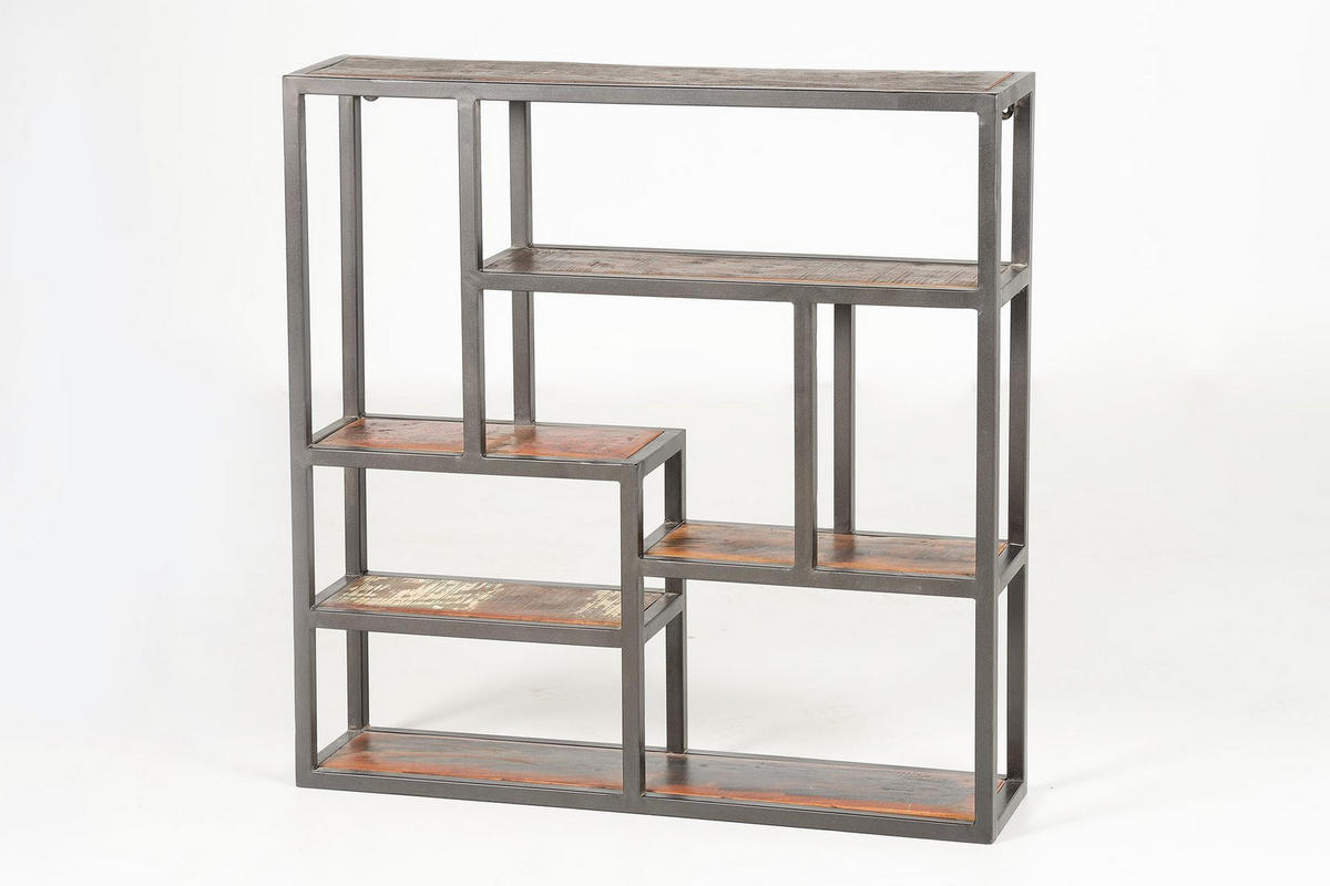 WANDREGAL aus Metall und Holz - Schwarz, Holz (18/80/80cm) - Giner y Colomer