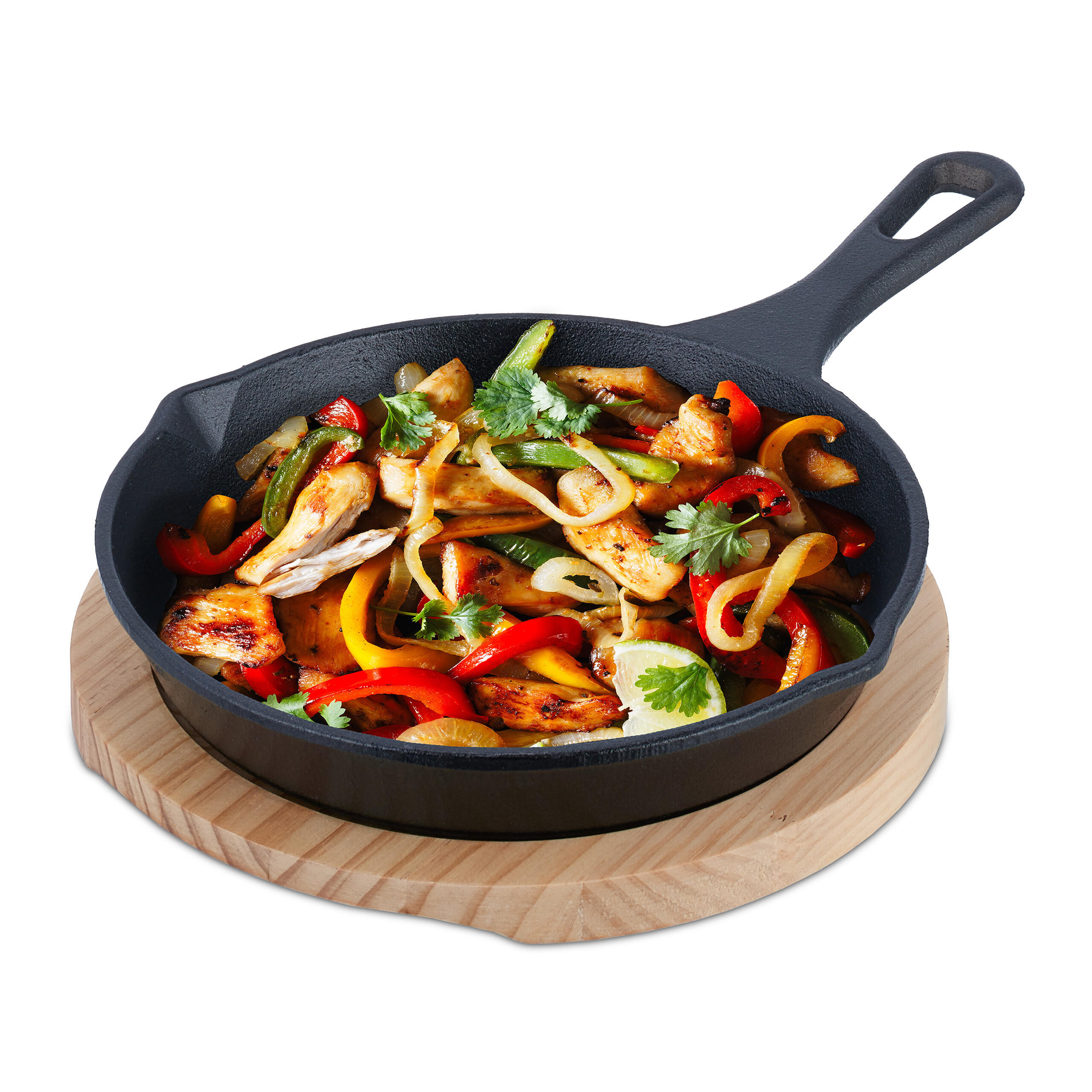 GUSSEISENPFANNE - Anthrazit, Holz/Metall (21.5/33/5cm) - Relaxdays