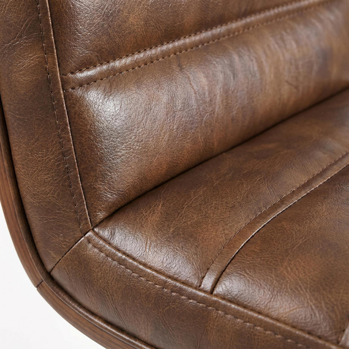 BARHOCKER DE-36437 mit geschwungenen Holzbeinen Rotbraun - Braun, Holz (48/90/40cm) - ComfortXL