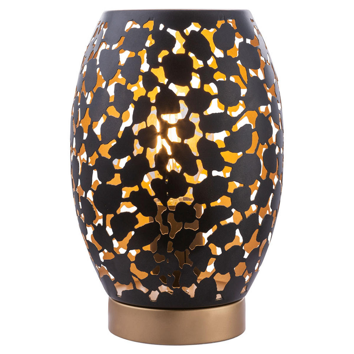 LED TISCHLEUCHTE HANNY Weiß Schwarz-Gold - Weiß, Kunststoff (15/15/23cm)