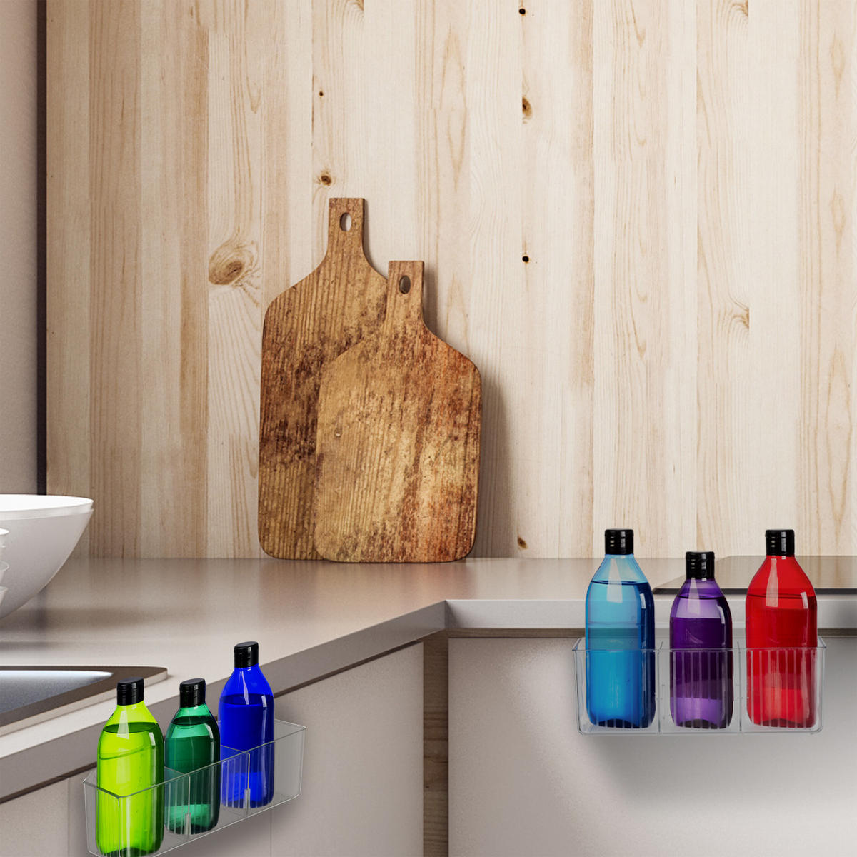 2XSCHRANKTÜR-ORGANIZER - Transparent, Kunststoff (25.5/10/12.5cm) - Relaxdays