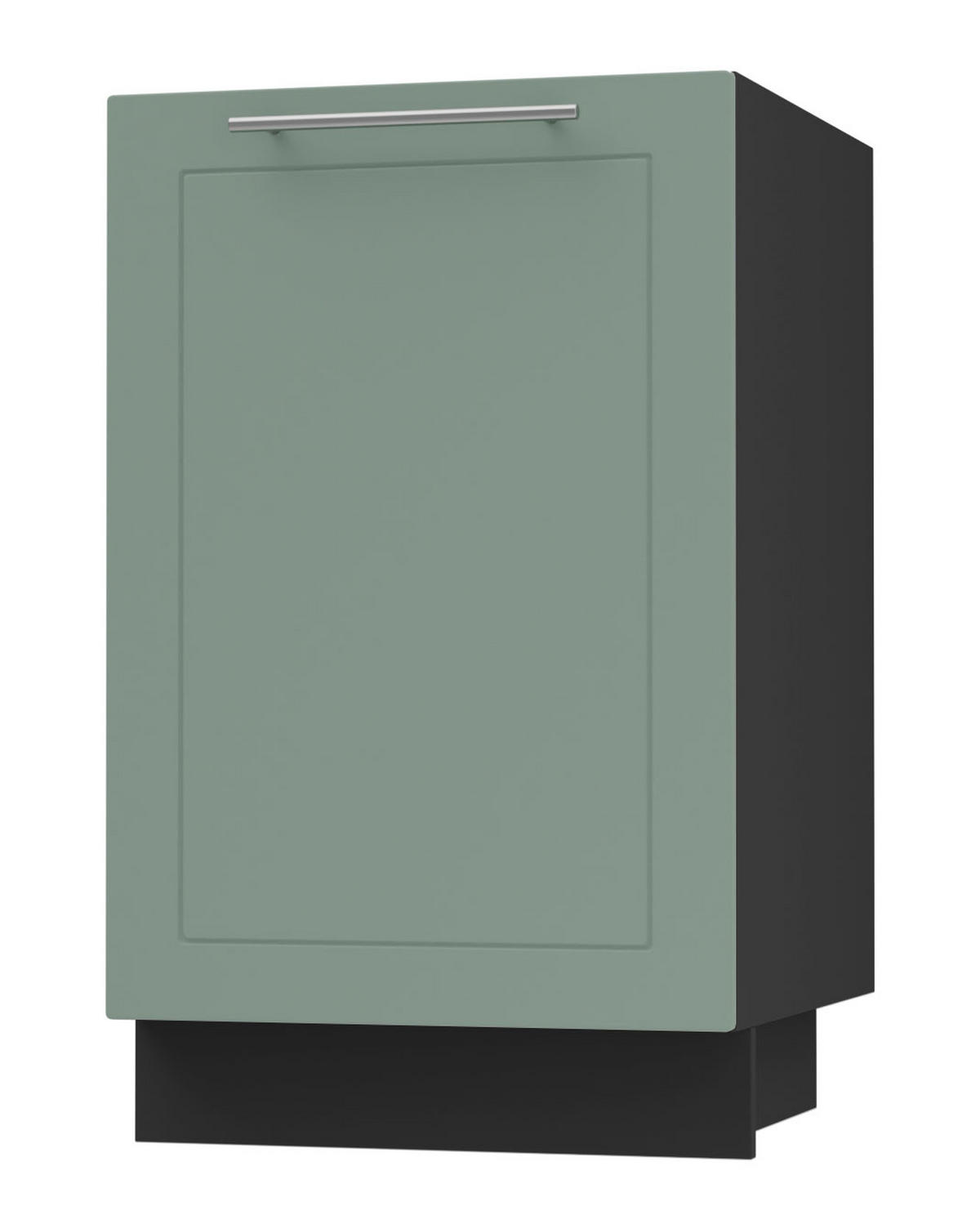 KÜCHENUNTERSCHRANK Kvantum D1D/50 Mint Matt / Schwarz Matt 50 / 50 / 82cm - Schwarz/Mintgrün, Holz/Holzwerkstoff (50/82/50cm) - Feldmann-Wohnen