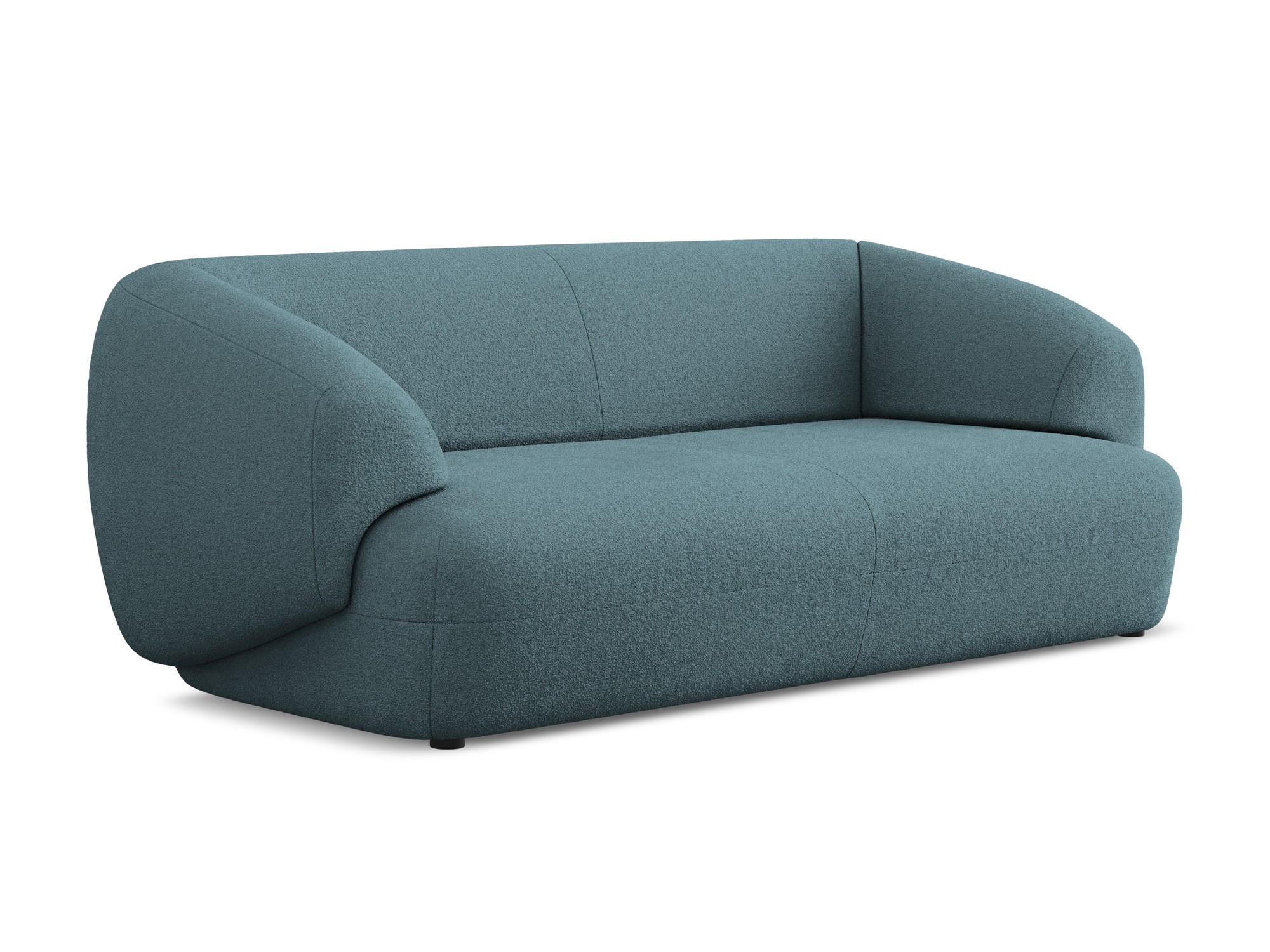 3-SITZER SOFA Bouclé Stoff Blau - Blau/Blaugrau, Kunststoff/Textil (212/81/98cm) - Makamii
