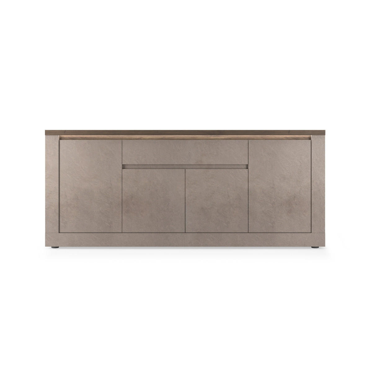 SIDEBOARD mit 4 Türen 1 Schublade und 3 Regalen in Bronze und Quecksilber-Optik 43/207/88 cm - Braun, Holzwerkstoff (43/88/207cm) - Calicosy