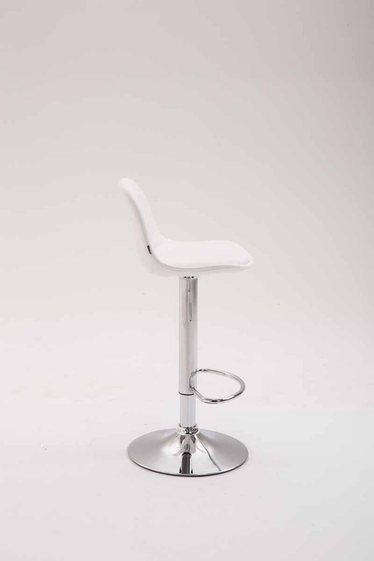 BARHOCKER Kilian, Gestell Metall in Chromoptik, Vollgepolstert Kunstleder Weiß - Chromfarben/Weiß, Kunststoff/Textil (39/100/43cm) - TPFLiving