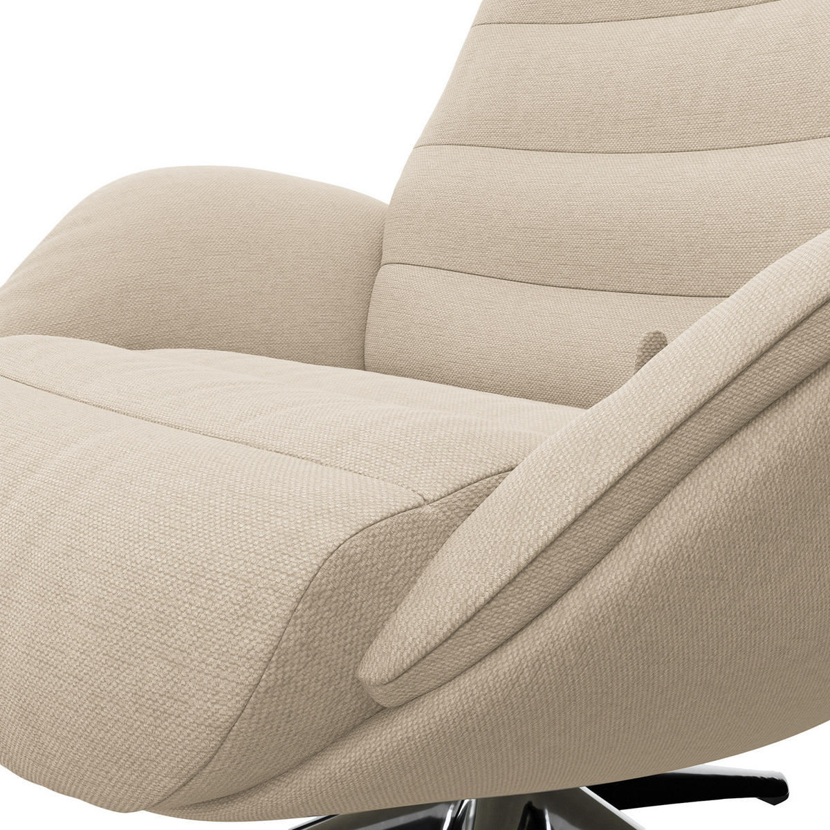 RELAXSESSEL - Beige, Textil/Metall (90/107/90cm) - home24