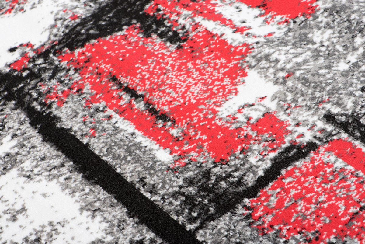 TEPPICH MAYA Rot Meliert Streifen Splash 120/170 cm - Rot, Textil (120/170cm) - Tapiso
