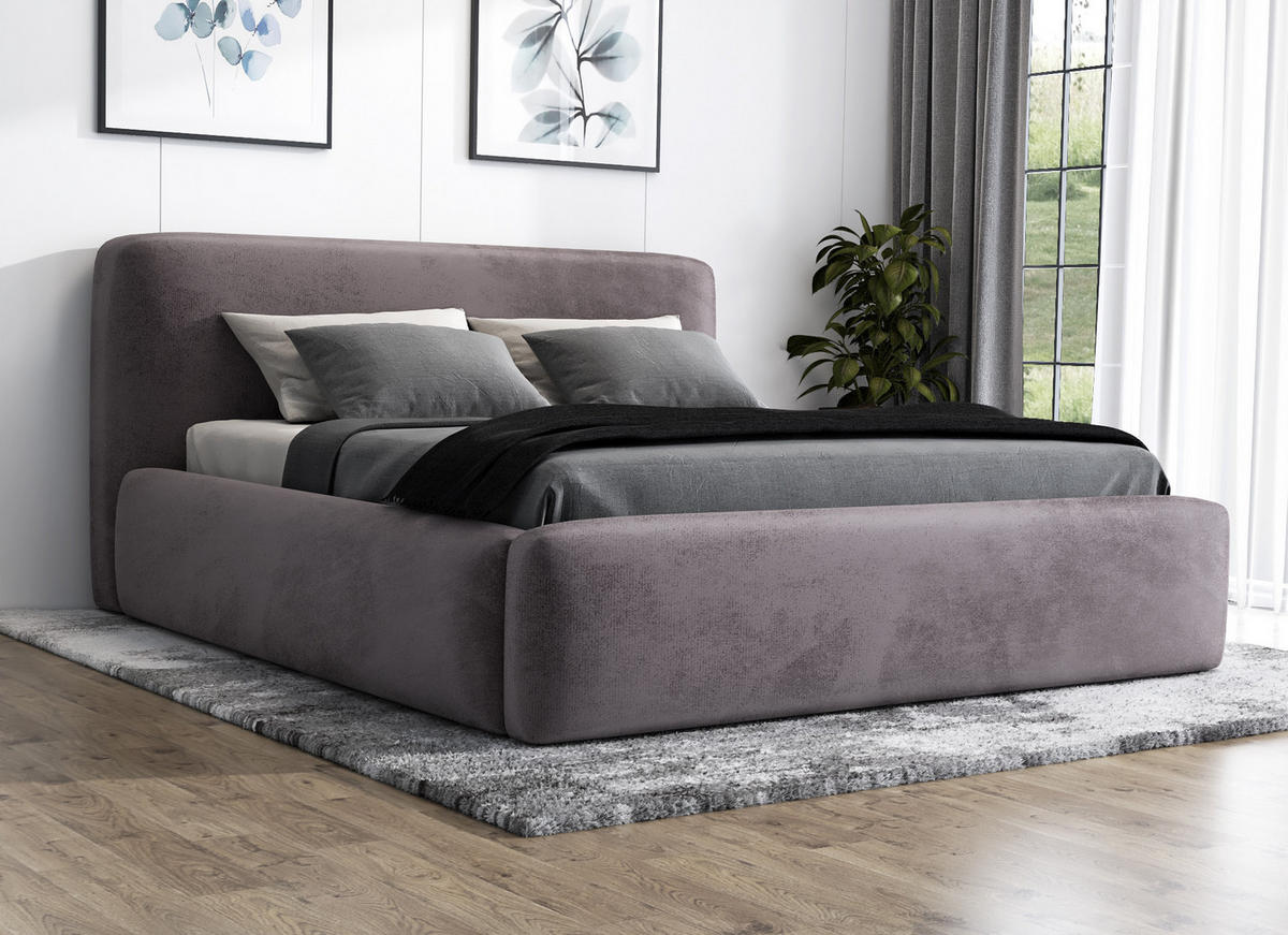 POLSTERBETT LUMO 140x200 Grau - Grau, Textil (140/200cm) - A&J MöbelLand
